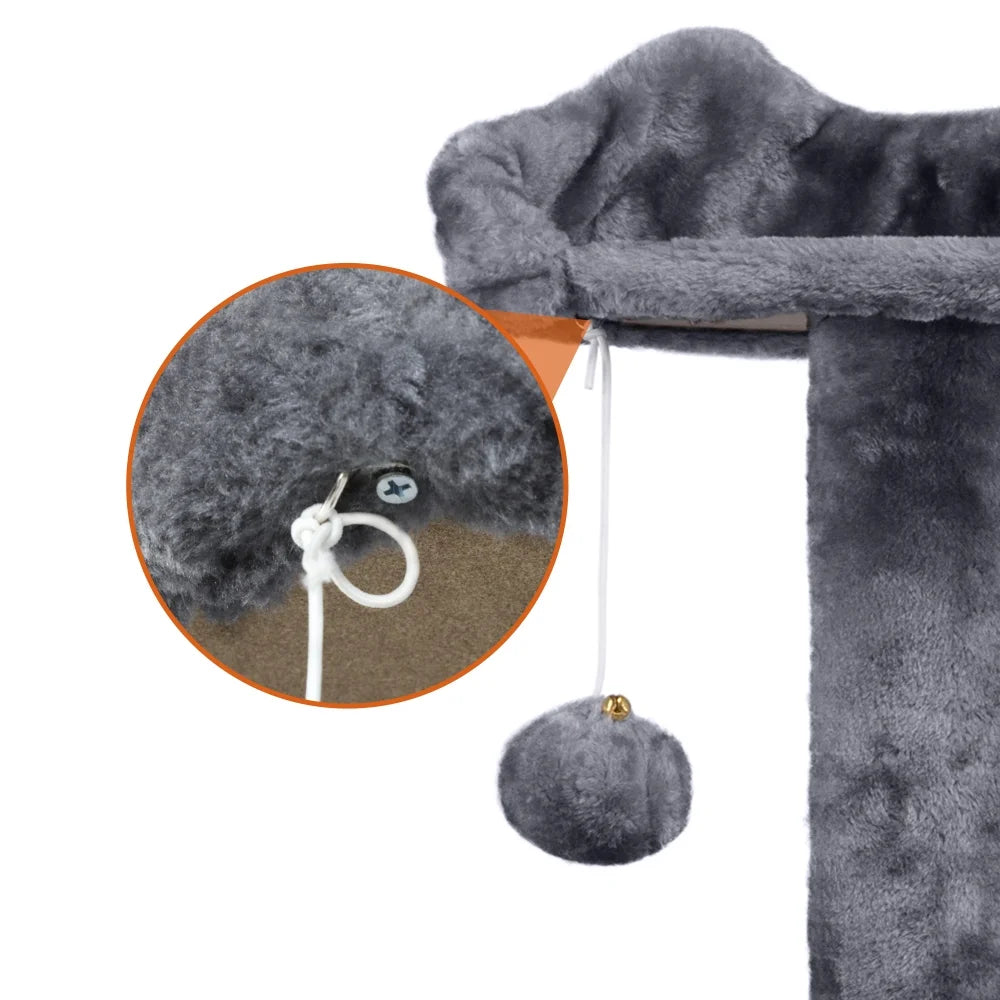 Dark Gray Cat Tree Condo with Scratching Post Tower V144128