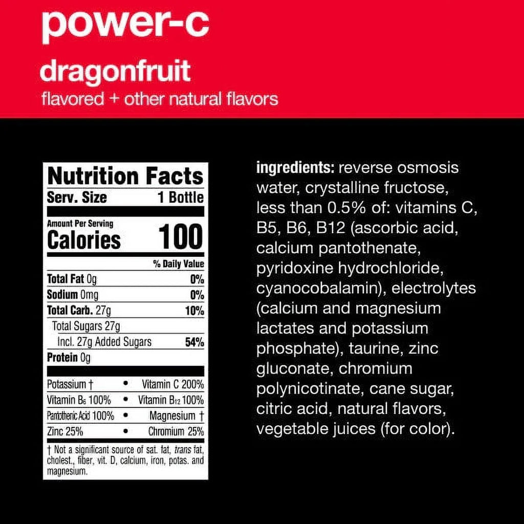 Vitaminwater Power-C Dragon Fruit, 20 Fl, Pack of 12 S105329