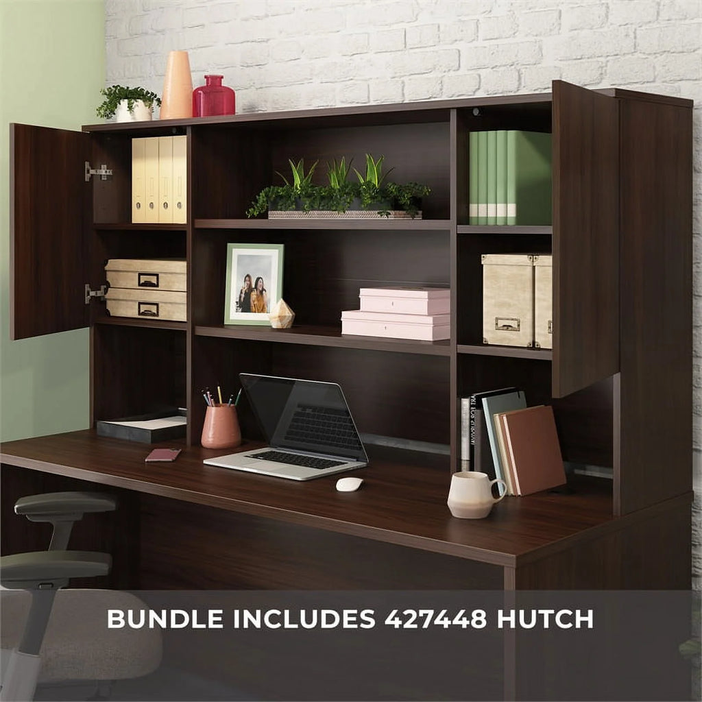 Engineered Wood Desk with Hutch E8248