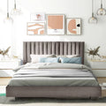 Navy Upholstered Full Size Platform Bed Frame Y9478