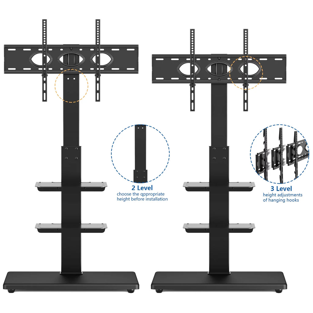 Black Tall Floor TV Stand up to 75 inch U550