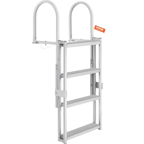 5 Steps Aluminum Retractable Dock Ladder S5634