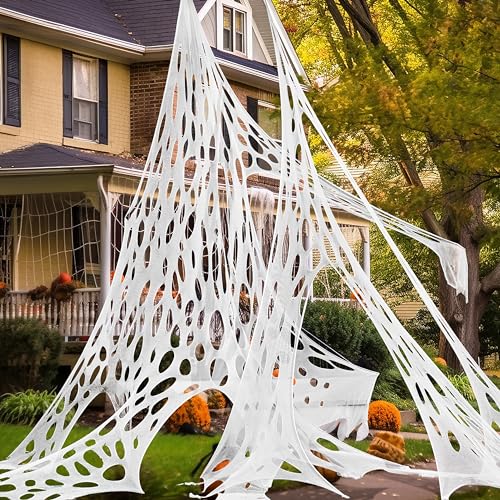 Glow-in-The-Dark White Spider Web Decoration N503580