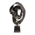 Black Abstract Sculpture on Pedestal Base S829999