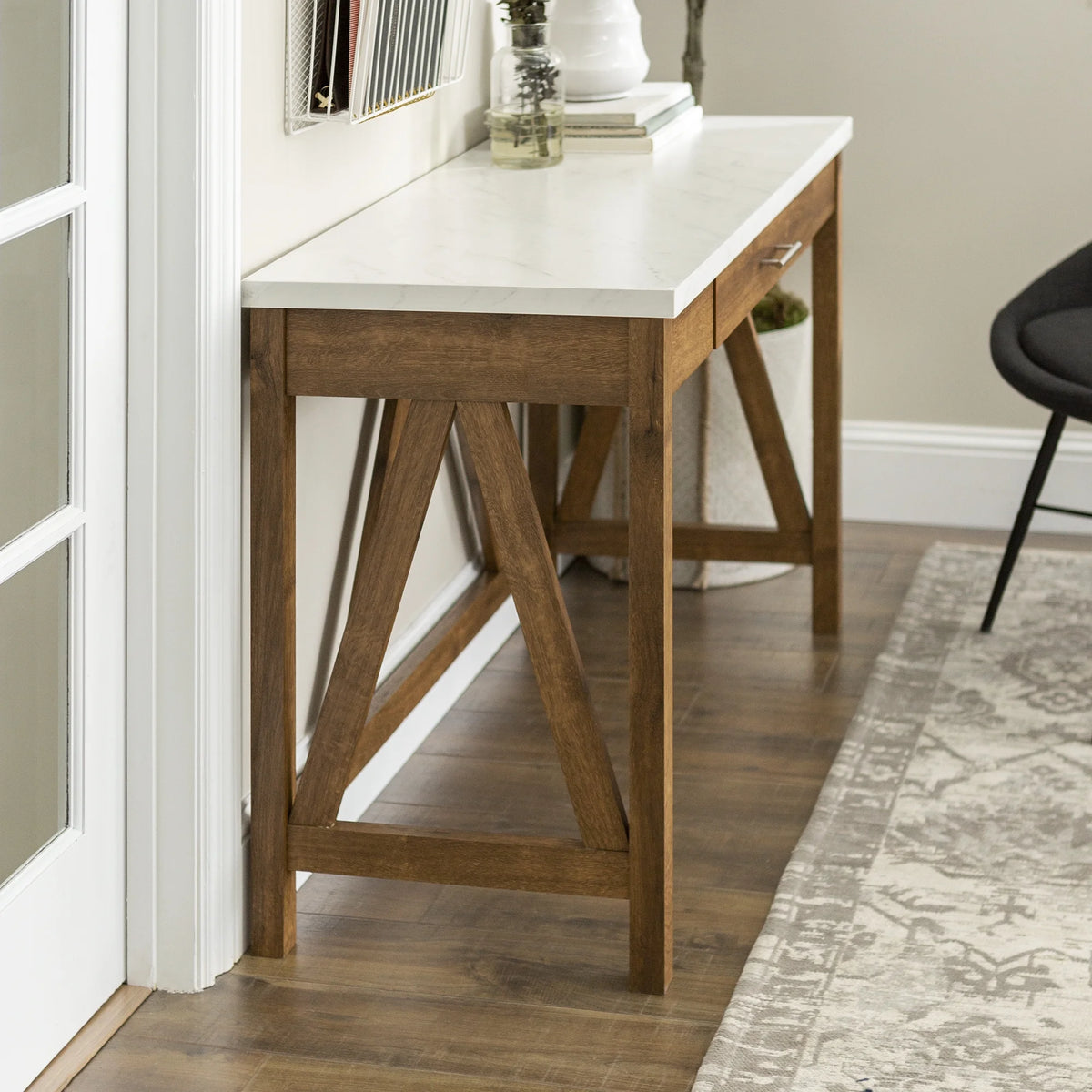 Rustic Farmhouse Computer Writing Desk with Drawer H164200