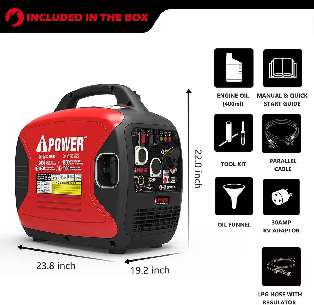 2000 Watt Dual Fuel Power Inverter I11515
