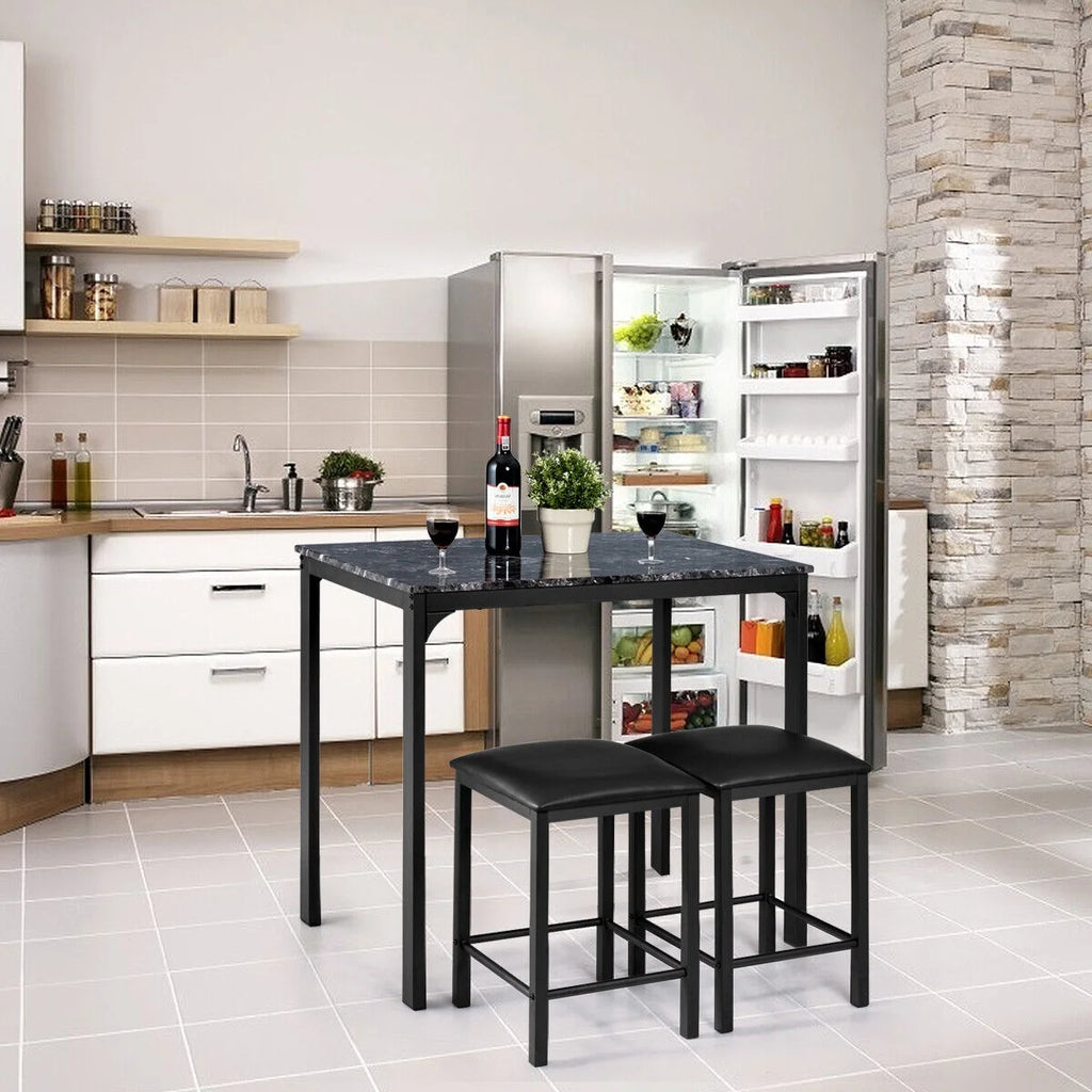 Counter Height Dining Set Faux Marble Table Q364086