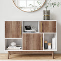 White Cube Storage with Display Shelves and Cabinet Doors E197152
