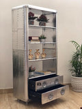 Aluminum Bookcase with Drawers 66 Inches U583272