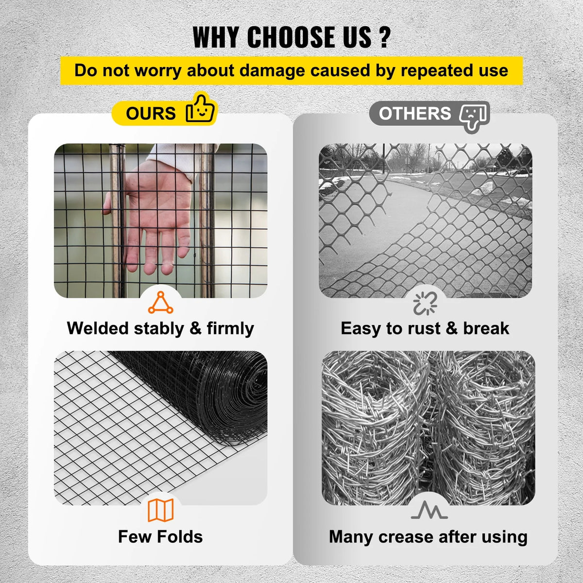 Vinyl Coated Welded Wire Fence 1x1 16 Gauge 24x100' O7578