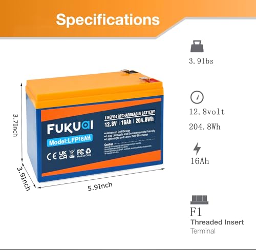 12V 20Ah LiFePO4 Lithium Battery D7220