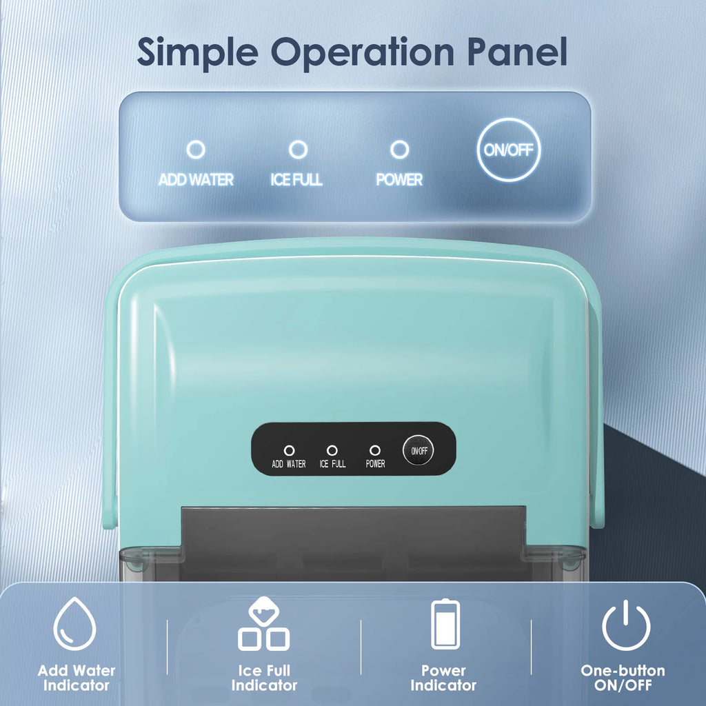 Portable Countertop Ice Maker with Handle, 26Lbs/24H, Green G9727