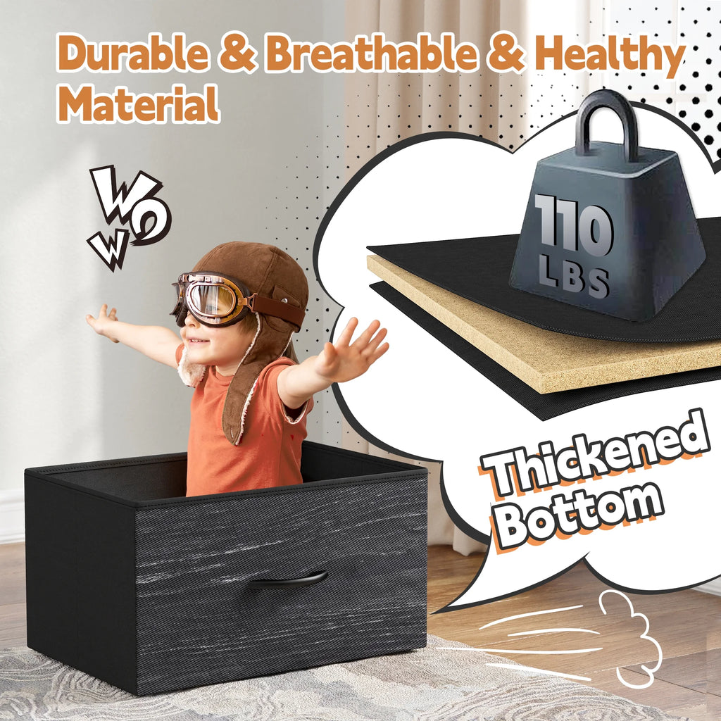 Black 10 Drawer Fabric Dresser with Cabinet W526503