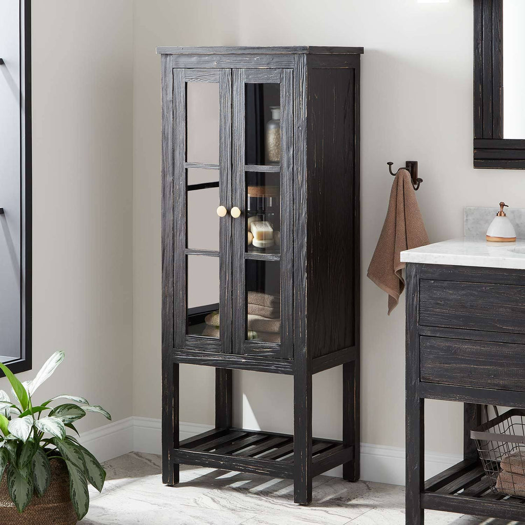 Antique Black 24x22 Linen Storage Cabinet F65121