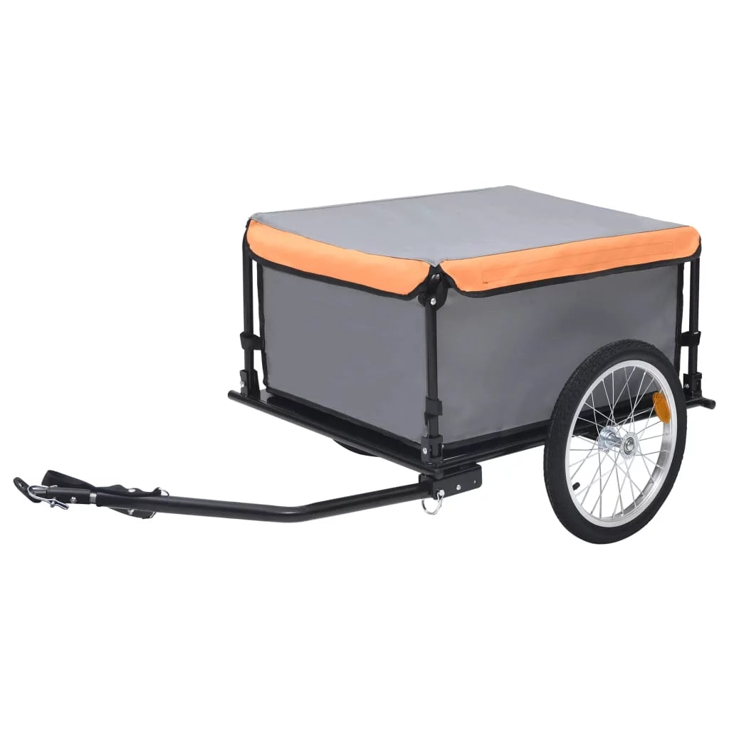 Bike Cargo Trailer Gray and Orange 143.3 lb X2997