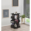 Black Wood 3 Tier Revolving Bookcase with 12 Shelves A2620
