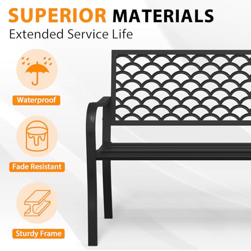 50" Anti-Rust Weatherproof Outdoor Bench G8663