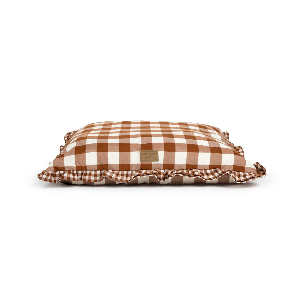 Brown Gingham Print Envelope Dog Bed F776664