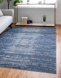 Navy Blue 5' x 8' Flatweave Rug J4264