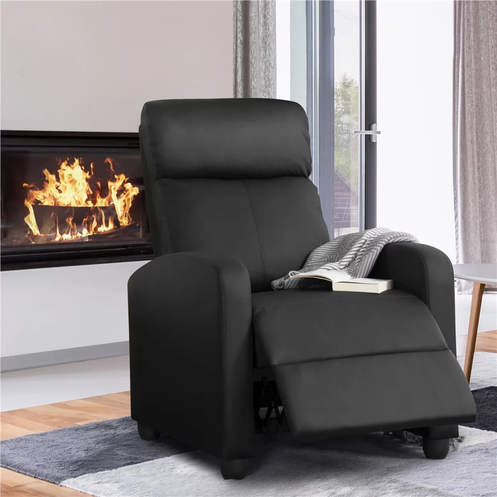 Faux Leather Push Back Recliner P4824