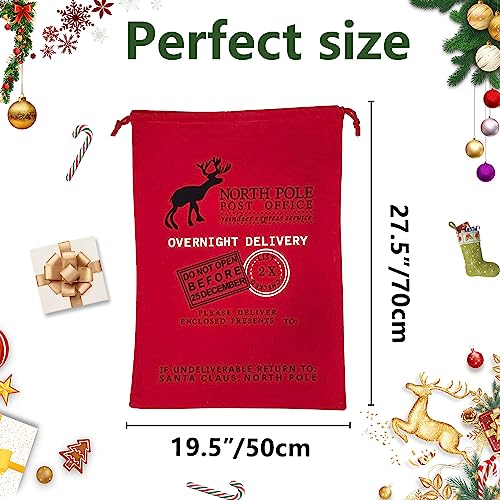 6 Packs Large Cotton Canvas Christmas Bag With Drawstrings C4132