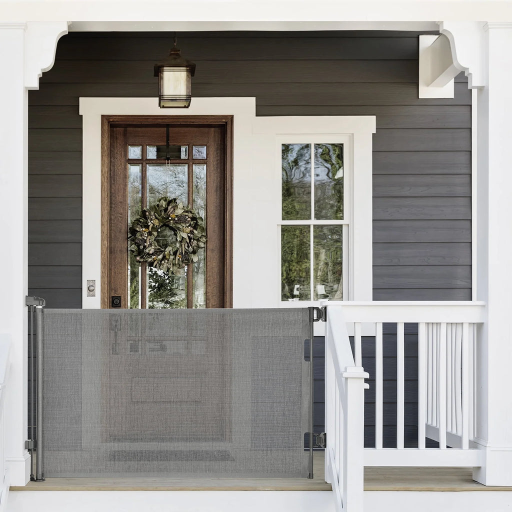 Black Retractable Mesh Pet Safety Gate T88012