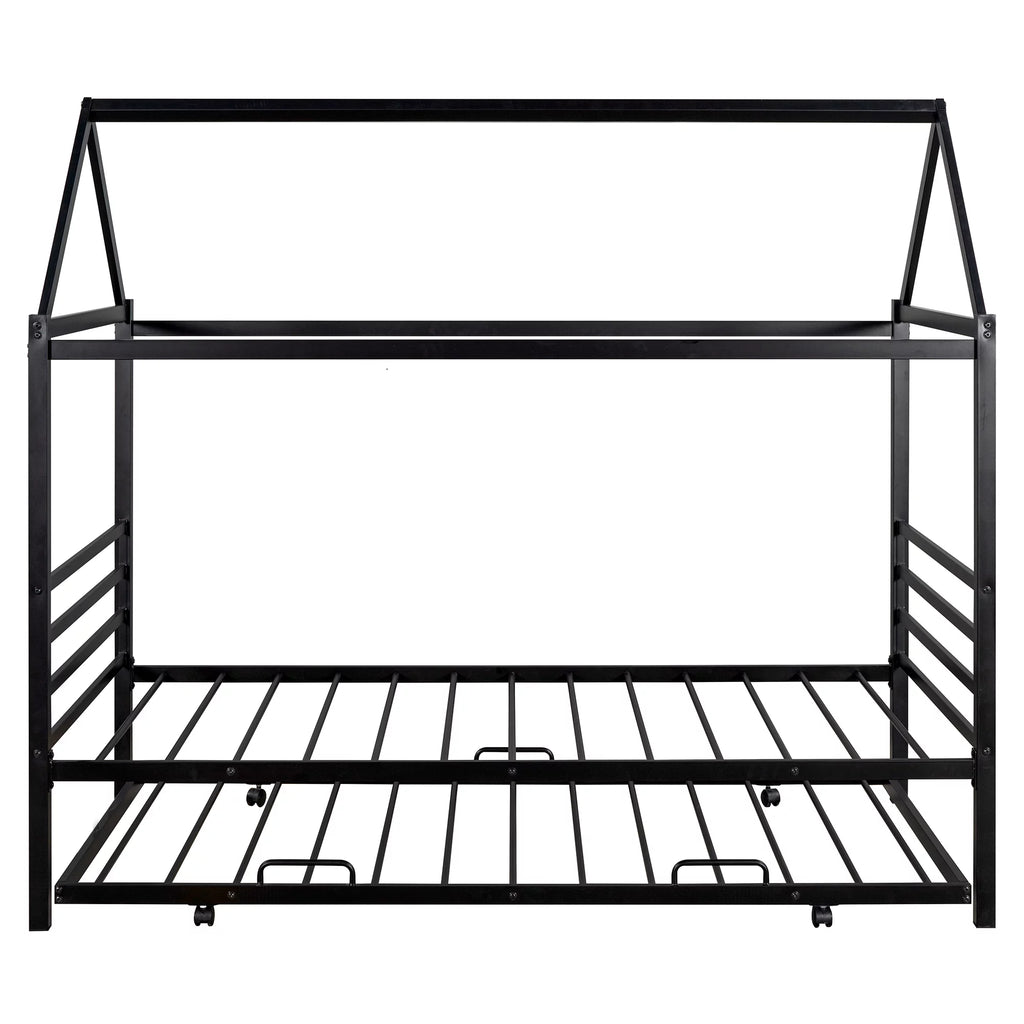 Twin Metal Platform Bed with Trundle J3545