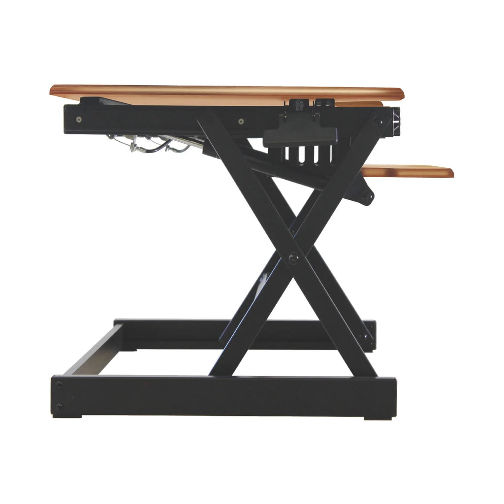 32" Height Adjustable Standing Desk Converter Teak Wood Grain Q10435