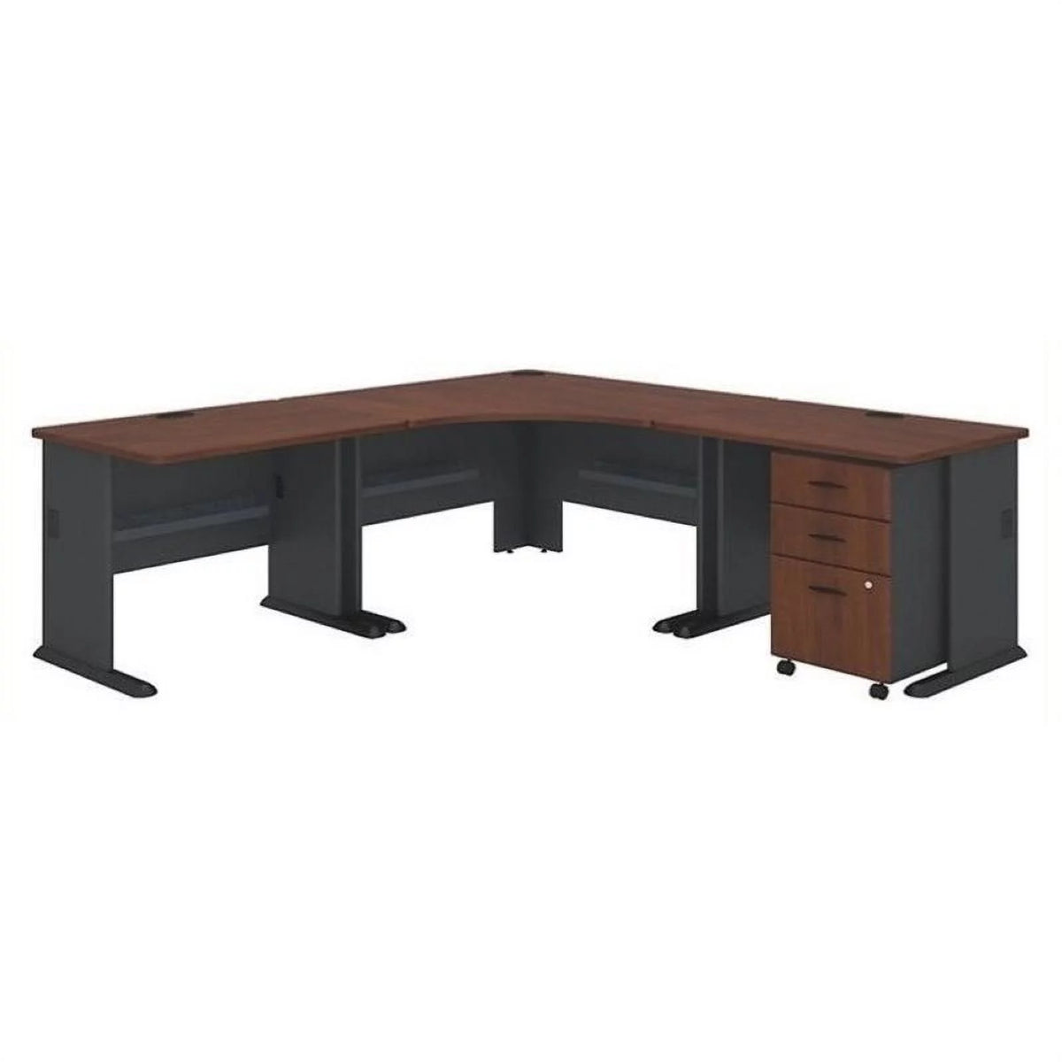 84" L-Shaped Corner Desk in Hansen Cherry N2967