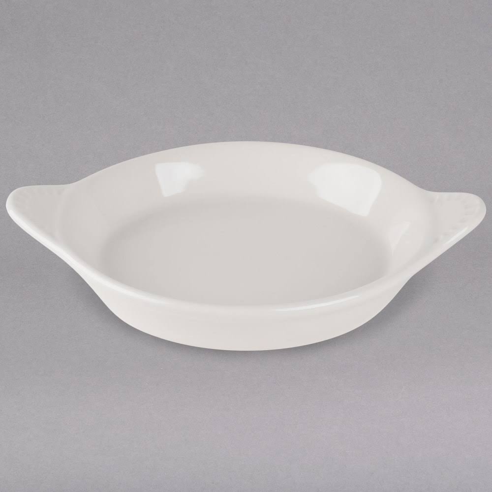 11 oz. Eggshell Round China Egg Dish - 12/Case P3887