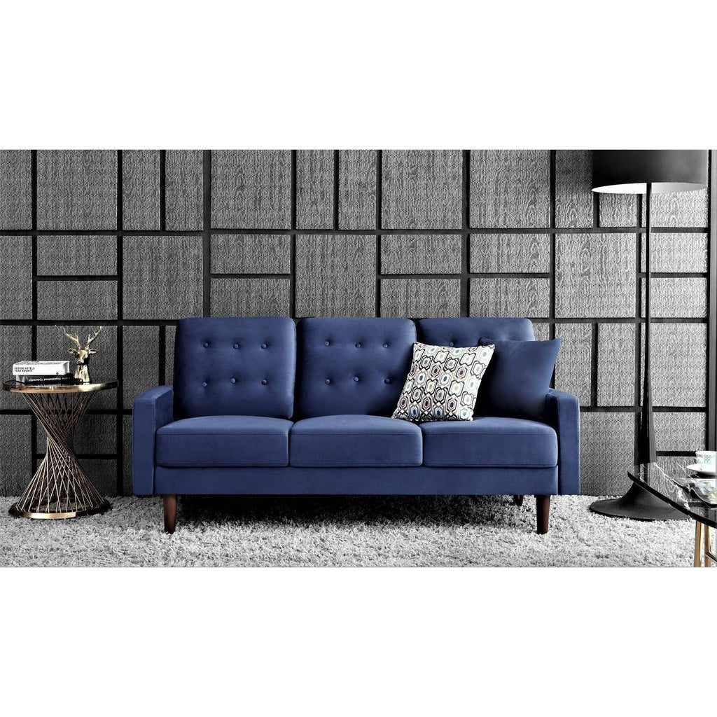 Blue Upholstered Button Tufted Sofa Q69712
