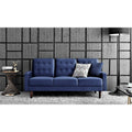 Blue Upholstered Button Tufted Sofa Q69712