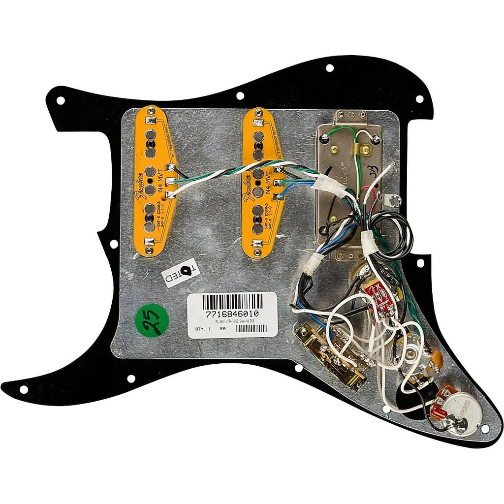 Black 3-Ply Pre-Wired Stratocaster Pickguard H468
