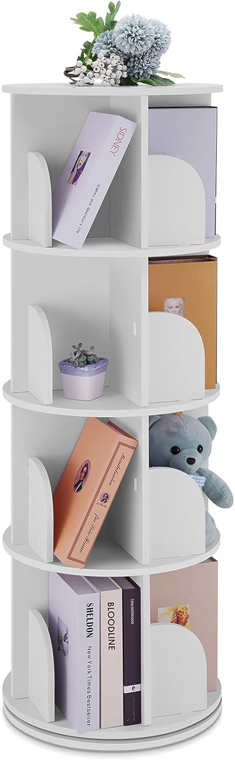 Rotating 360 Display Floor Standing Bookshelf Storage Rack S8373