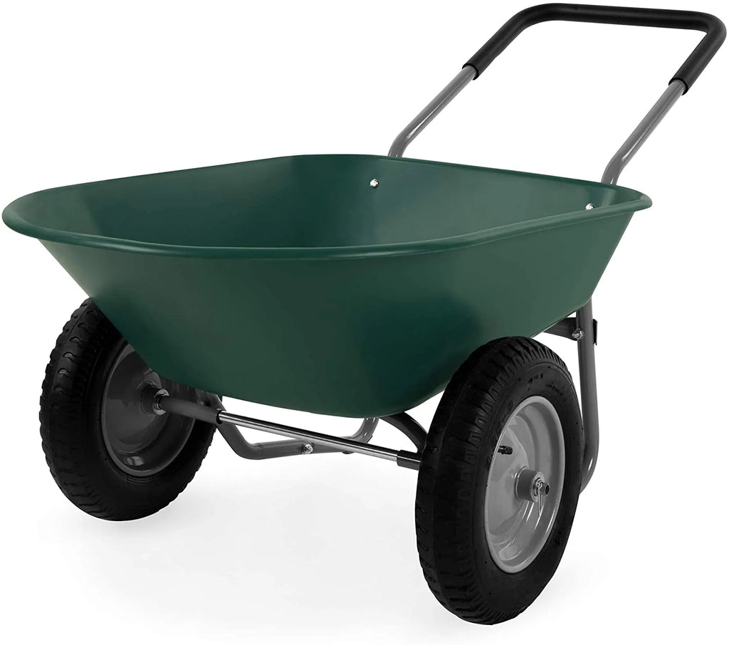 Green Dual-Wheel Utility Yard Cart B844