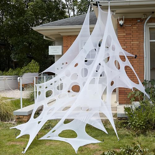 Glow-in-The-Dark White Spider Web Decoration N503580