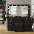 Vanity Desk with Mirror and 9 Drawers A929474