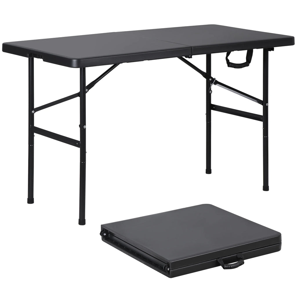 4 Ft Black Folding Plastic Table Y25211