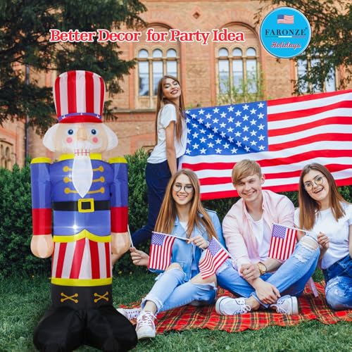 8Ft Patriotic Nutcracker Inflatable Decoration E25804