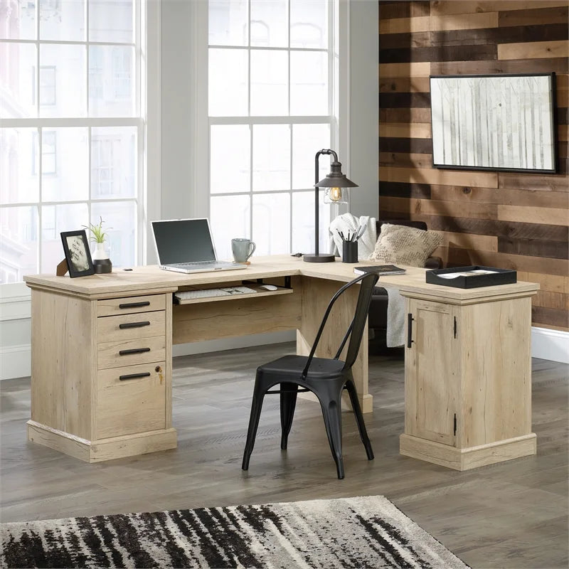 2-Piece L-Shaped Desk & Computer Hutch Set U948265