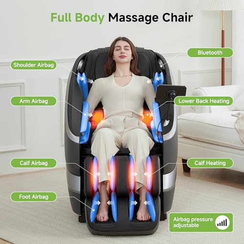 Black Full Body Zero Gravity Shiatsu Massage Recliner N640