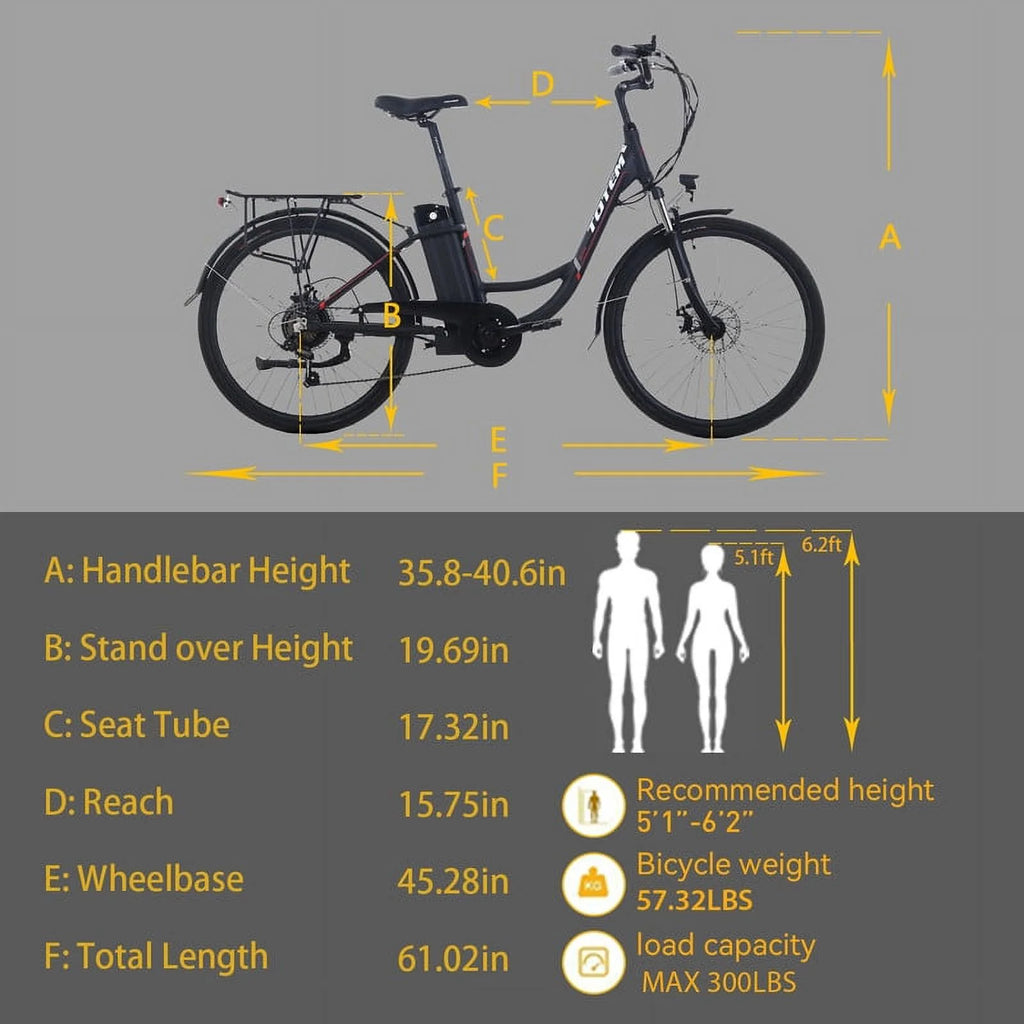 White 26” 350W Electric Bike G55073