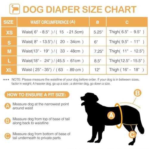 Washable Reusable Female Dog Diaper 3 Pack T566893