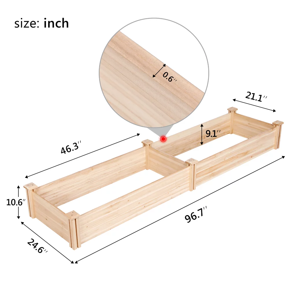 Wooden Raised Garden Bed Planter Box G22831