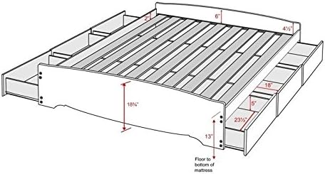 White Queen Bookcase Platform Storage Bed V314930