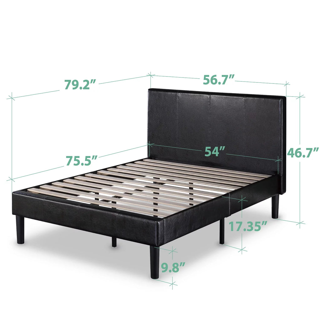47 Faux Leather Platform Bed Frame W4325