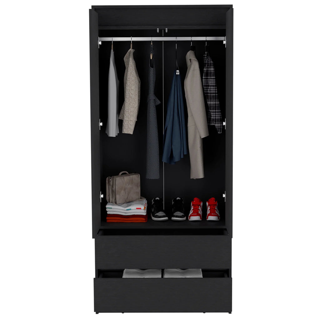 Black 32 in. Two Drawer Combo Dresser G957