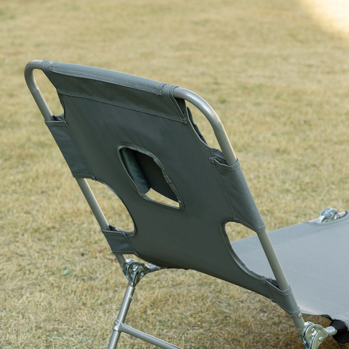 Folding Outdoor Lounge with Face Hole, Gray V5468