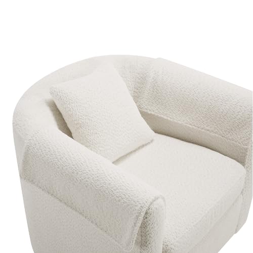 42" Oversized Swivel Barrel Chair with Storage Ottoman F7570