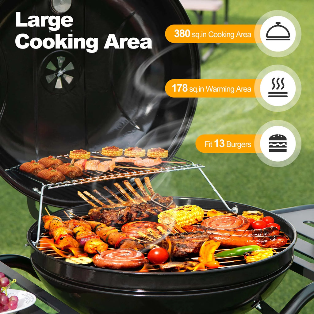 22 inch Charcoal BBQ Grill with Thermometer B540